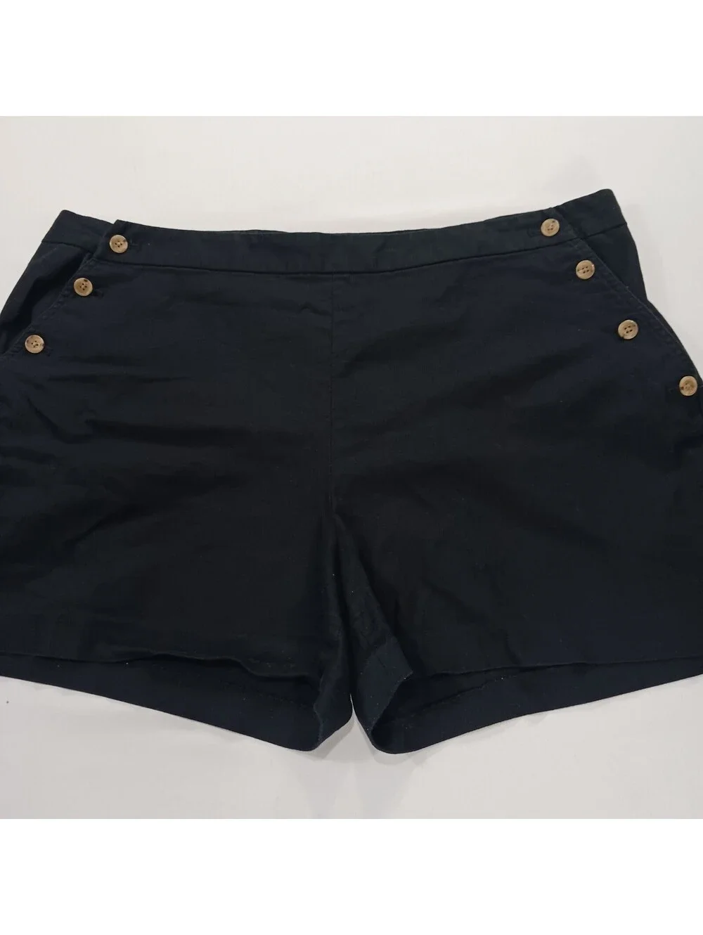 Banana Republic 491832-00 Women's Black Side Buttons Shorts Size 18 (40×4)